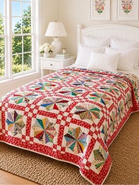 LIKE NEW! Twin Quilt Handmade 86x64 in